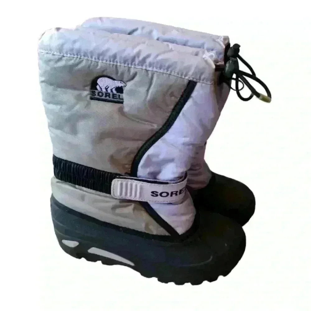 Sorel Youth Purple and Gray Flurry Snow Boots 3Y
